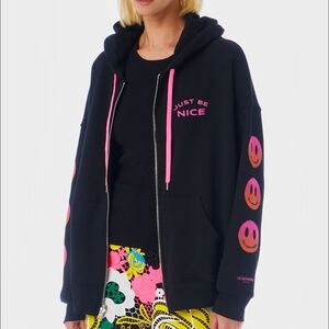 Le Superbe Black Hoodie with Pink Accents 1338